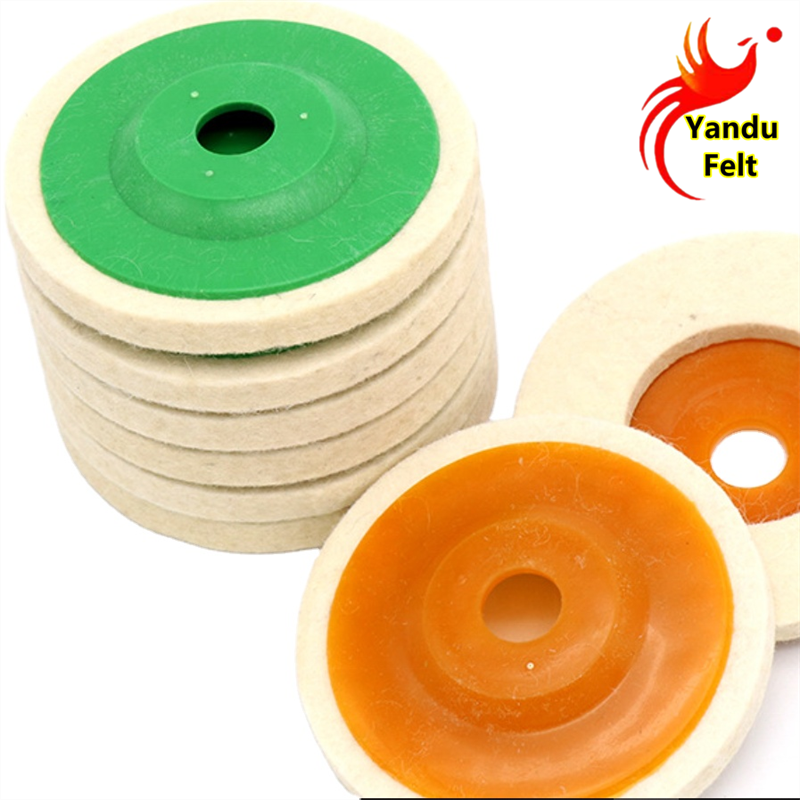 Wool felt polishing wheel